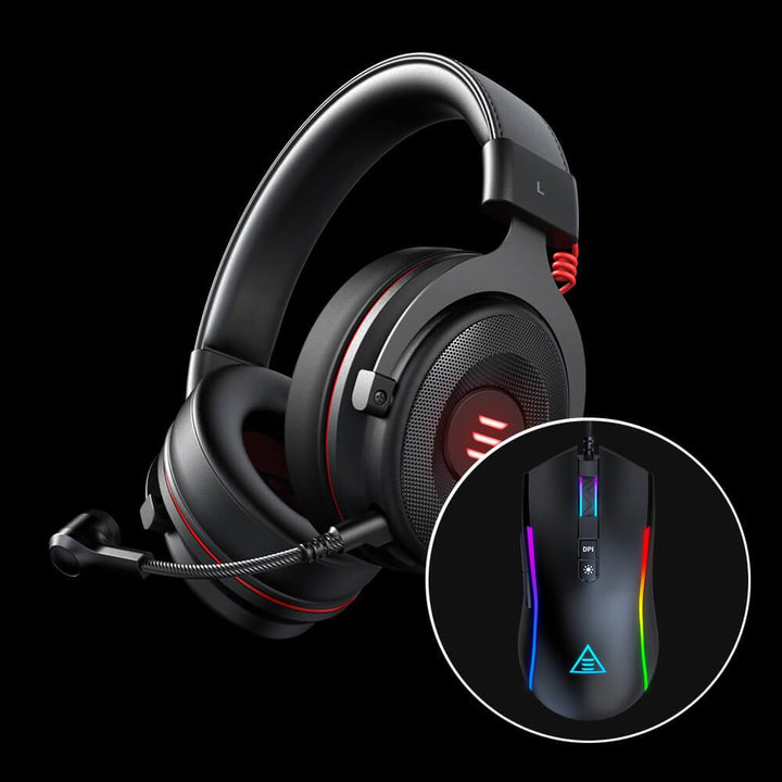 EKSA E900 Pro 7.1 Virtual Surround Sound Gaming Headset + Gaming Mice Bundle - EKSA