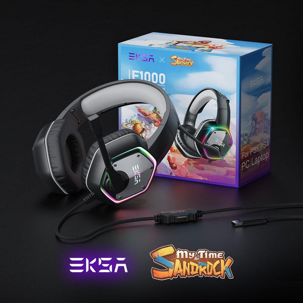 EKSA Casque Bluetooth avec Microphone et dongle USB [jusqu'à 55hrs et 10m  de portée ] Casque PC sans Fil avec Micro de Réduction du Bruit AI, Casque  Over Ear pour Entreprise Bureau